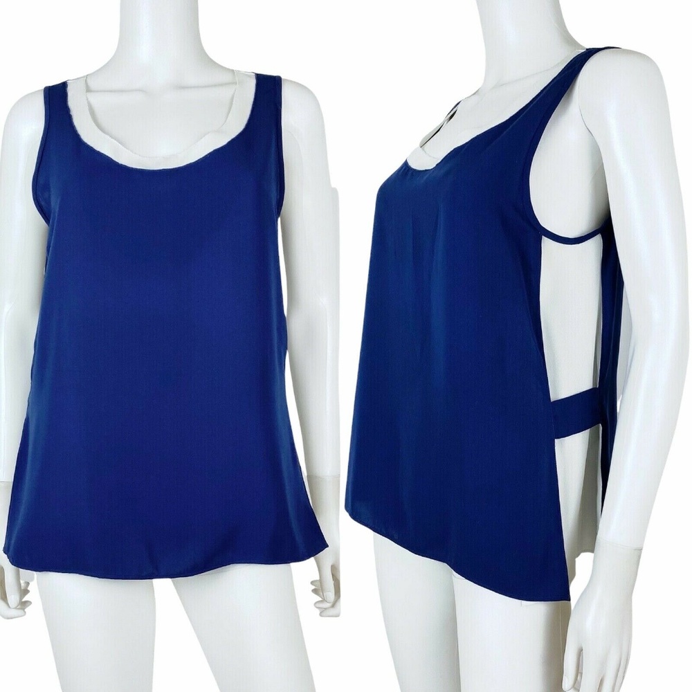 41 Hawthorn Navy Blue White Tank Top